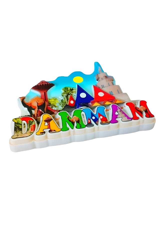 Dammam Ceramic Fridge Magnet – Saudi Arabia Souvenir Featuring Water Tower, Camel, Palm Trees & Desert Tent – Handcrafted Travel Gift for Tourists, Collectors & Expats – Decorative for Refrigerator, - Image 2